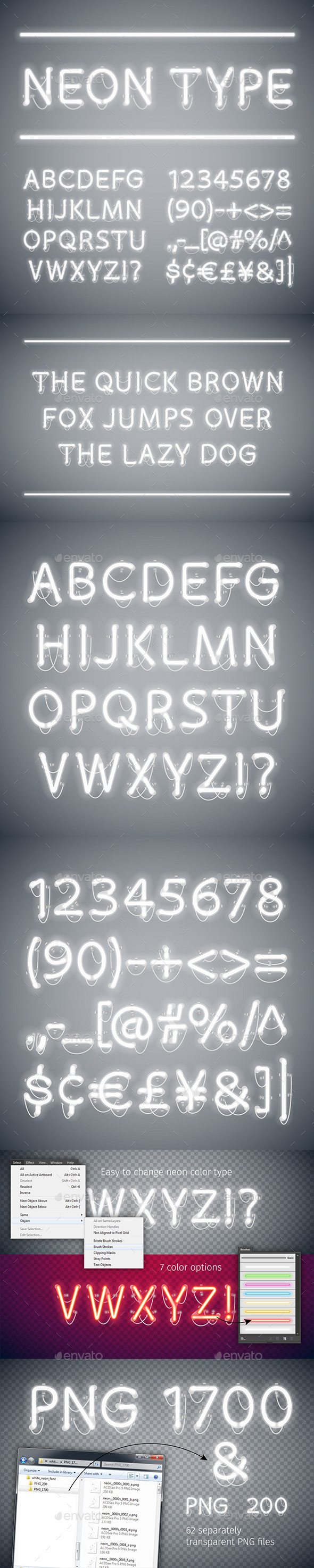 White Glowing Neon Type - Decorative Symbols Decorative