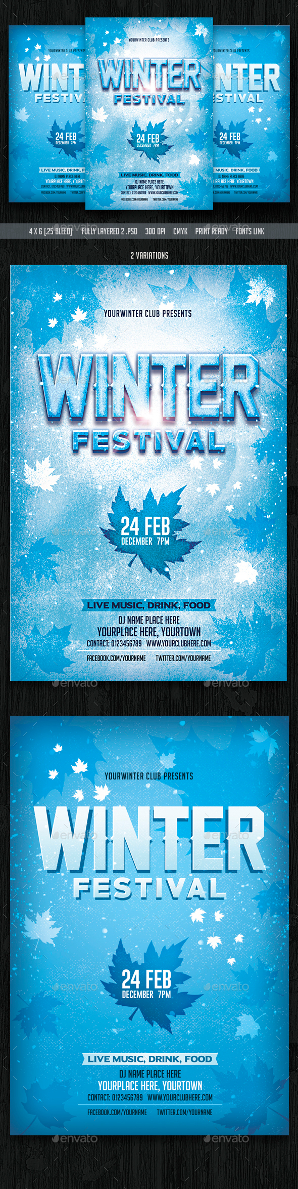 Winter Festival Flyer - Clubs & Parties Events