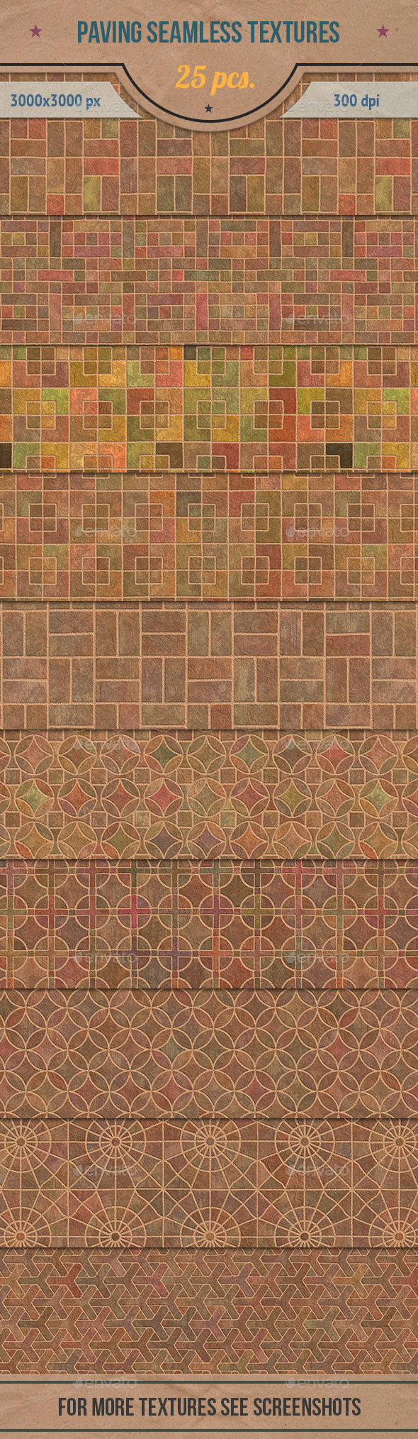 Paving Seamless Textures Pack - Stone Textures