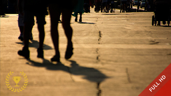 Pedestrians on a Sidewalk