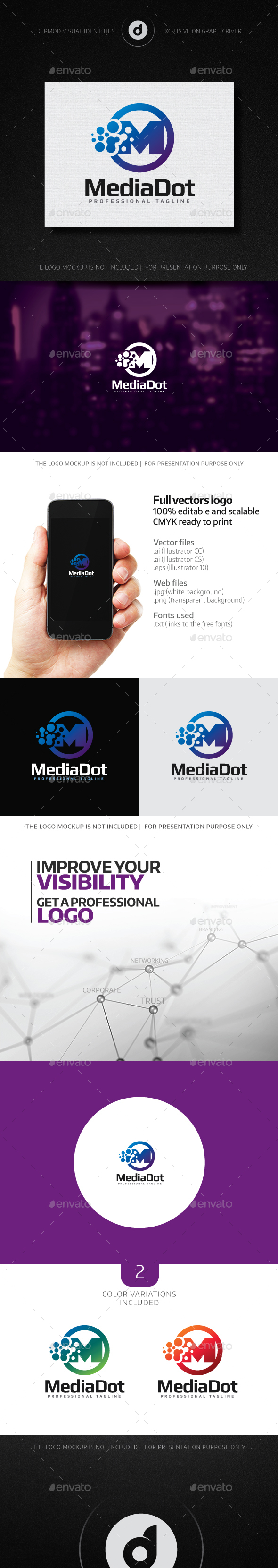 Media Dot Logo - Letters Logo Templates