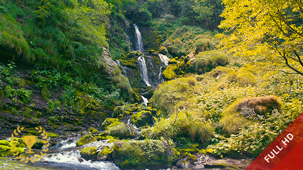 Magic Waterfall in a Wild Landscape