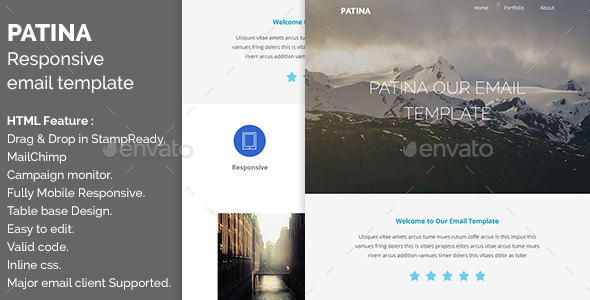 Patina Responsive Email with Online Editor