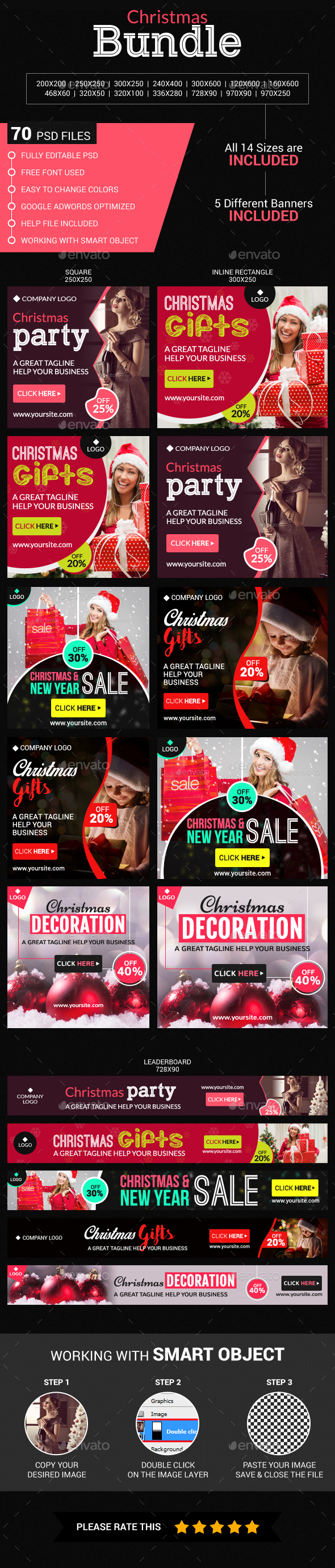 Christmas bundle - Banners & Ads Web Elements