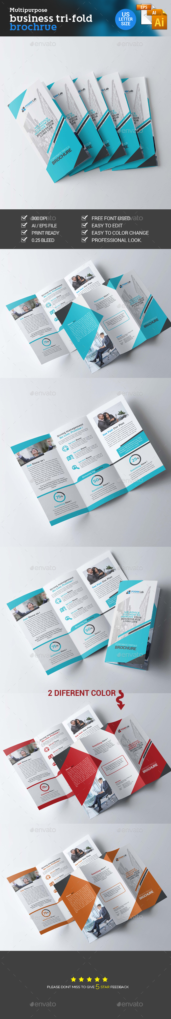 Trifold Corporate Brochure - Brochures Print Templates