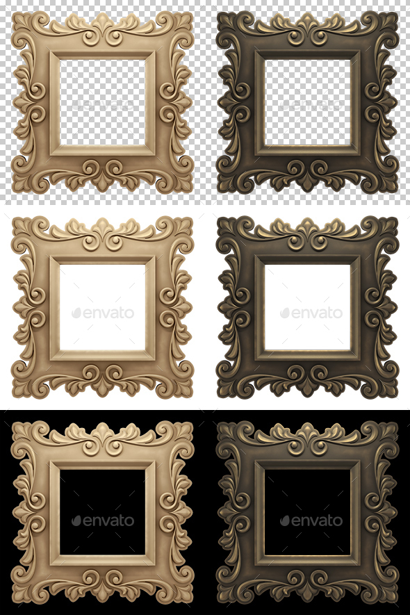 Vintage Artistic Picture Frames - Objects 3D Renders