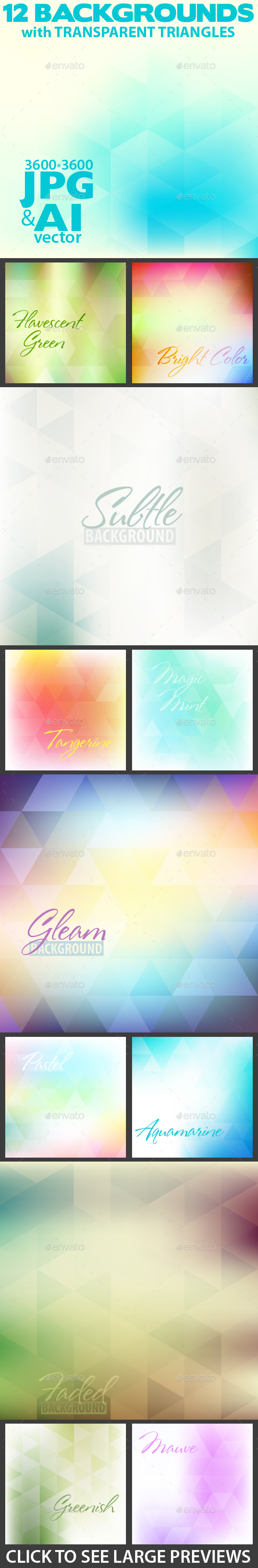 Abstract Backgrounds with Transparent Triangles - Abstract Backgrounds