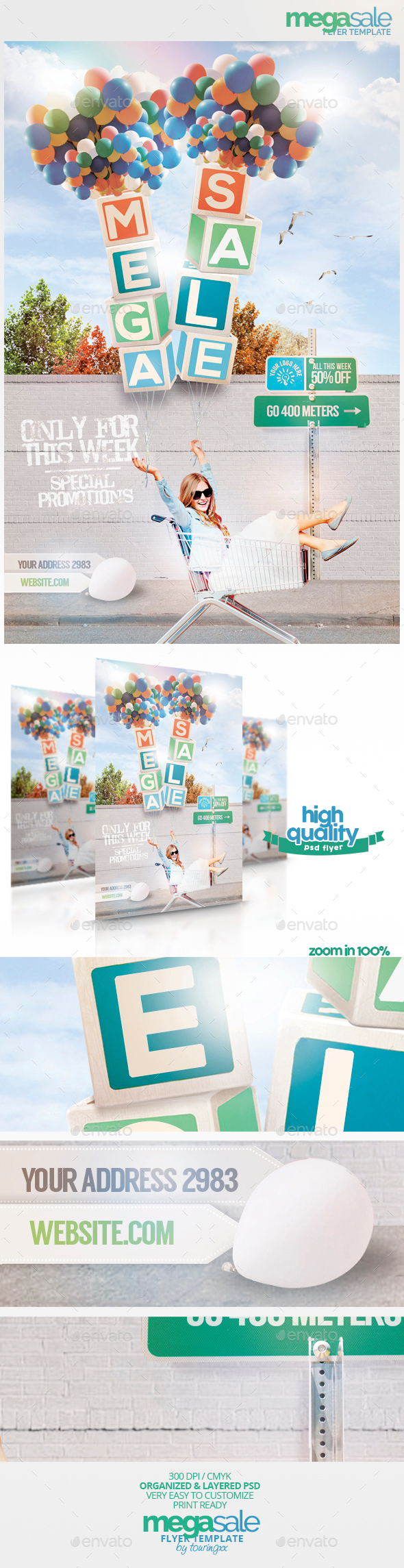 Mega Sale Flyer Template - Flyers Print Templates
