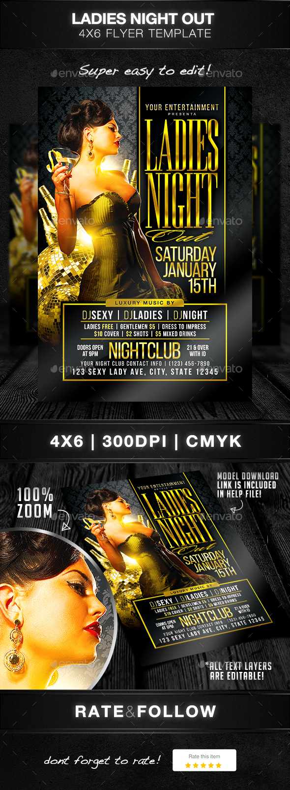 Ladies Night Out Flyer Template - Clubs & Parties Events