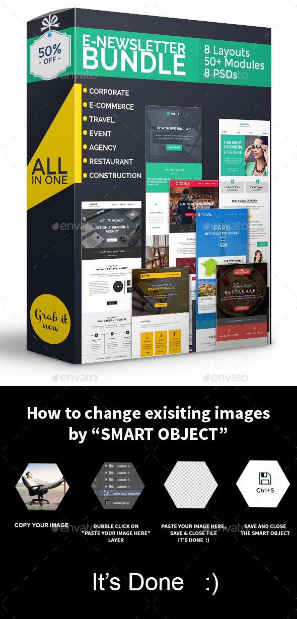Multi Purpose E-newsletter Bundle - E-newsletters Web Elements