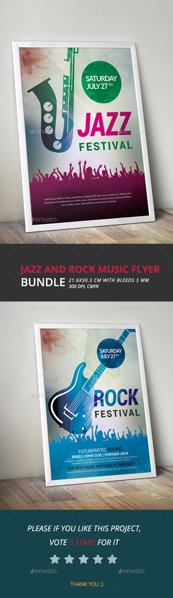 Jazz and Rock Music Flyer Bundle - Clubs & Parties Events