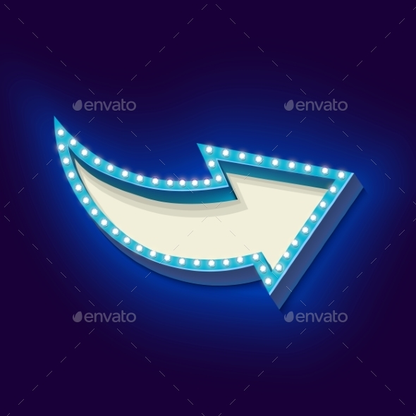 Volume Retro Arrow With Lights - Objects Vectors