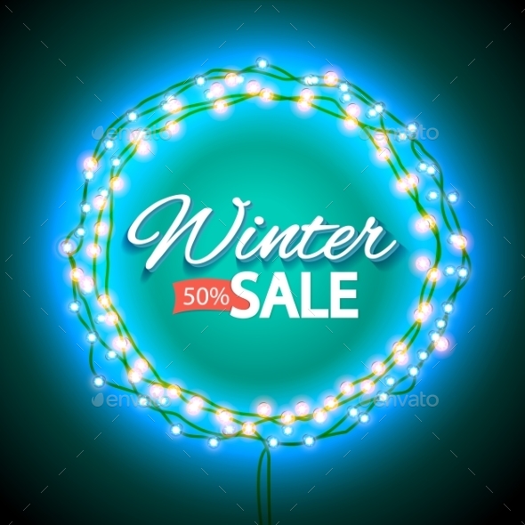 Winter Sale Lights Frame - Retail Commercial / Shopping