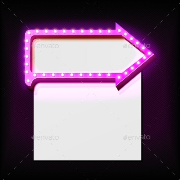 Volume Retro Arrow With Lights - Objects Vectors
