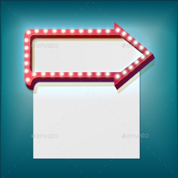 Volume Retro Arrow With Lights - Decorative Vectors