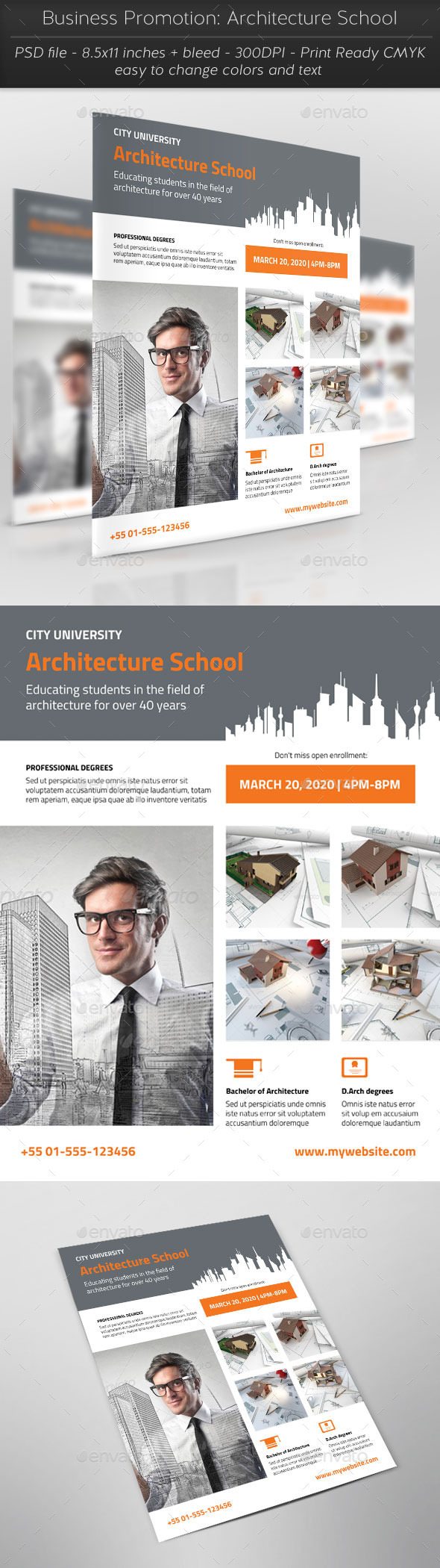 Business Promotion: Architecture School - Corporate Flyers