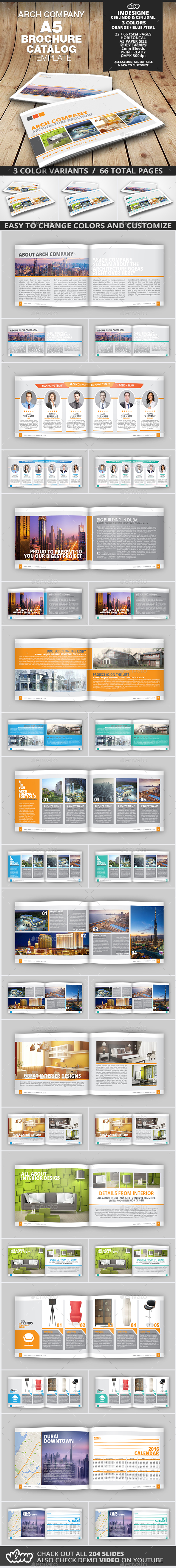 A5 Arch Company Brochure Catalog Template - Catalogs Brochures