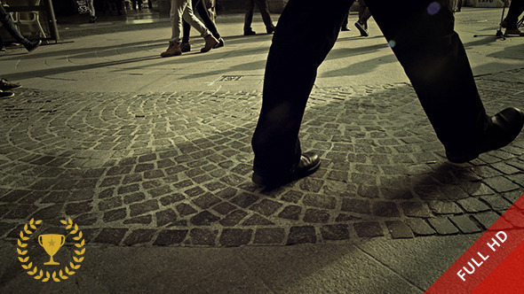 People Walking on a Square