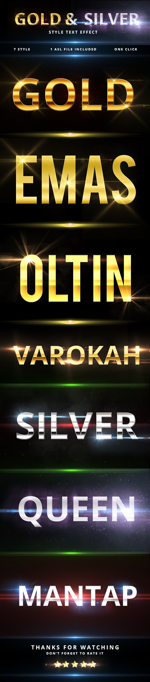 Gold & Silver Style Text Effect - Text Effects Styles