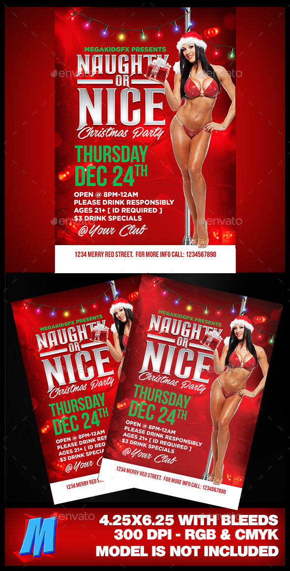 Naughty or Nice Flyer Template - Clubs & Parties Events