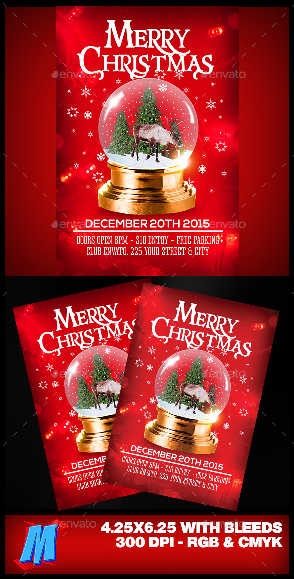 Merry Christmas Flyer Template - Clubs & Parties Events