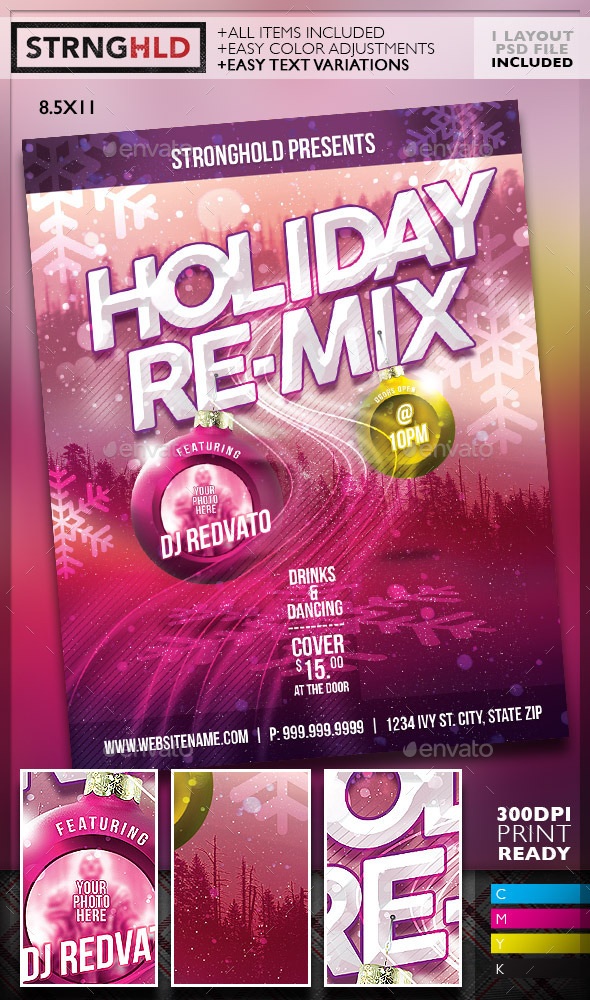 Holiday Re-mix Flyer Template - Holidays Events