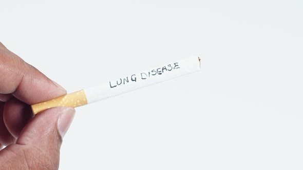 Hold Cigarette With Writing Lung Disease alt