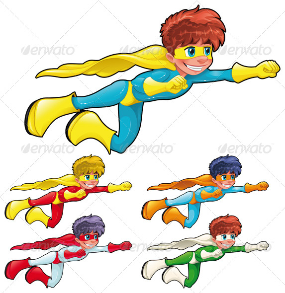 Young superheroes - Characters Vectors