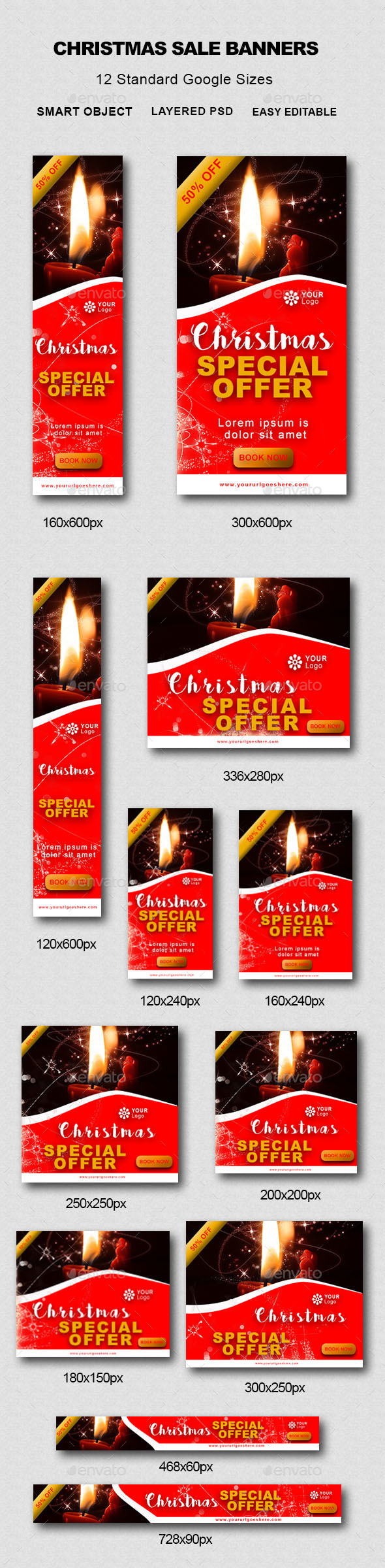 Christmas Sale Banners - Banners & Ads Web Elements