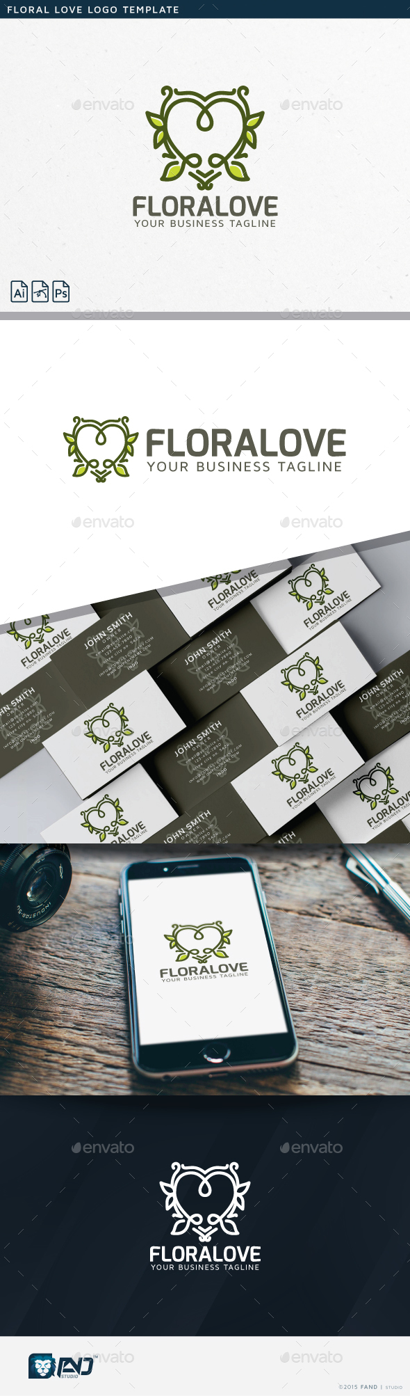 Floral Love Logo - Nature Logo Templates