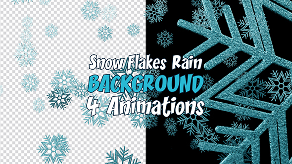 Snow Flakes Rain Background Pack - Blue