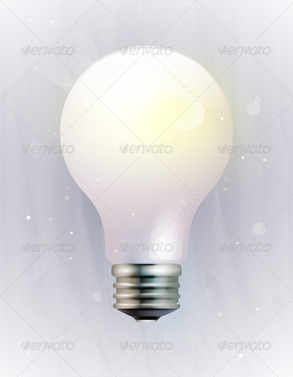 Vector icon of an electric light bulb - Man-made Objects Objects