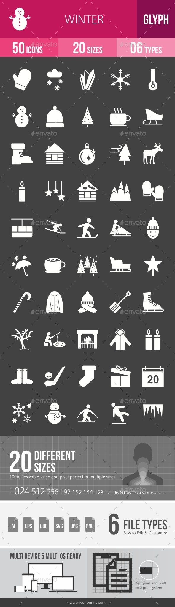 Winter Glyph Inverted Icons - Icons