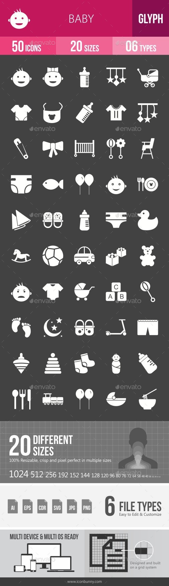 Baby Glyph Inverted Icons - Icons