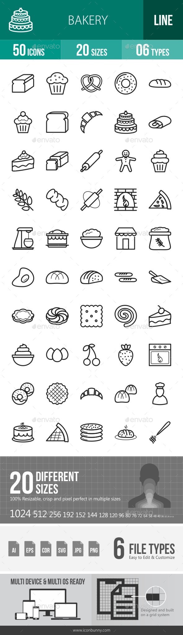 Bakery Line Icons - Icons