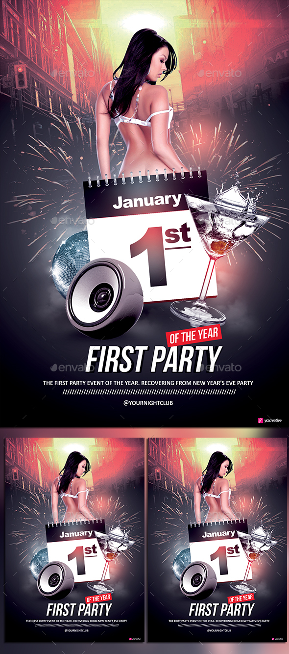 First Party of the Year - Events Flyers