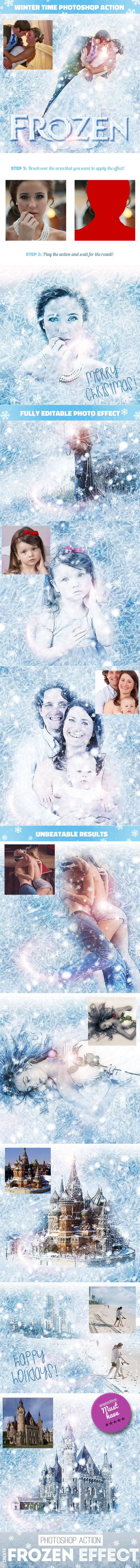 Frozen - Winter Photo Effect Photoshop Action - Photo Effects Actions
