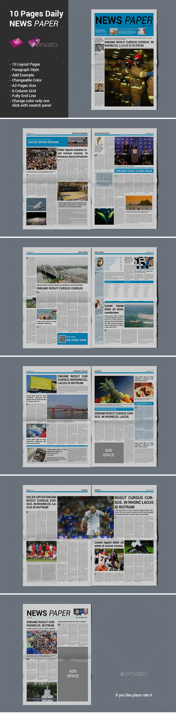 10 Pages Daily Newspaper - Newsletters Print Templates