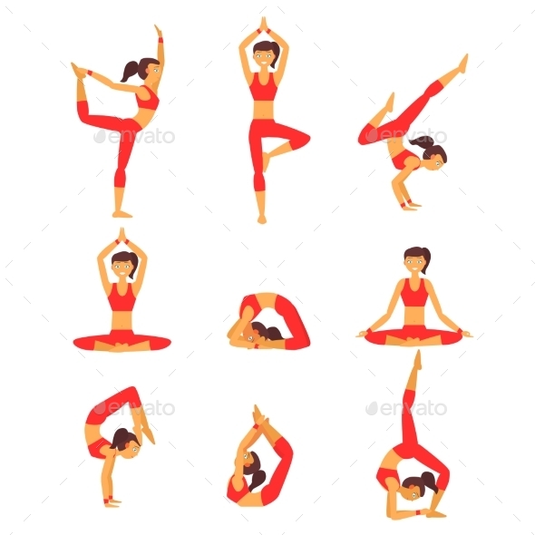 Yoga Illustration Healthy Lifestyle - Sports/Activity Conceptual