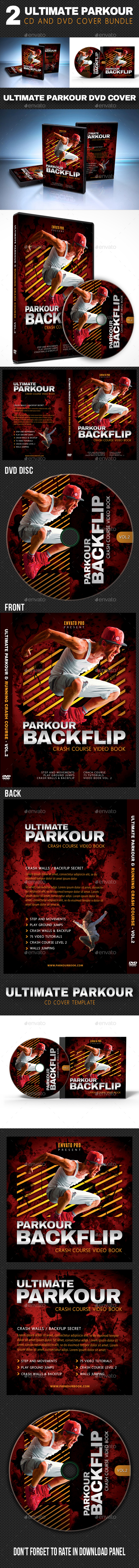 2 in 1 Ultimate Parkour CD and DVD Cover Bundle 02 - CD & DVD Artwork Print Templates