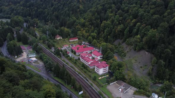 Drone Footage of Hospital Orthopedics and Traumatology in Azuga Brasov Romania