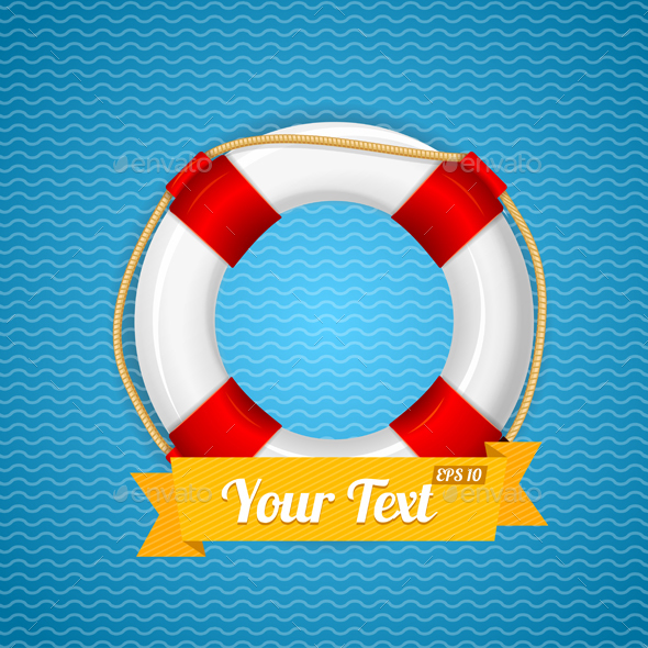 Life Bouy Background. Vector - Sports/Activity Conceptual