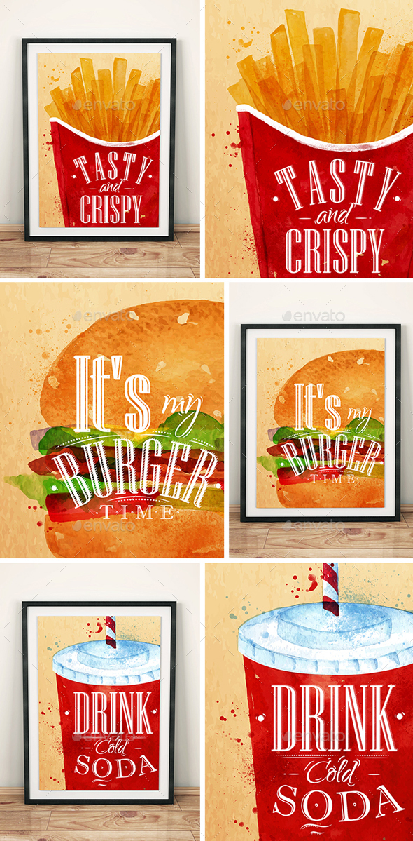 Fast Food Posters - Food Objects