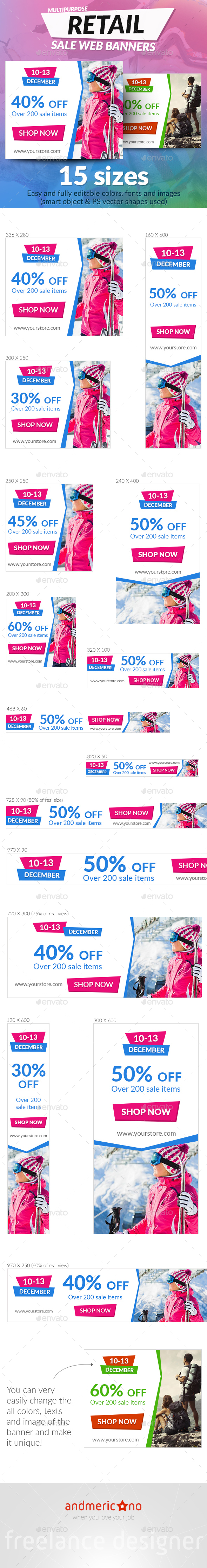 Retail Sale Banners - Banners & Ads Web Elements