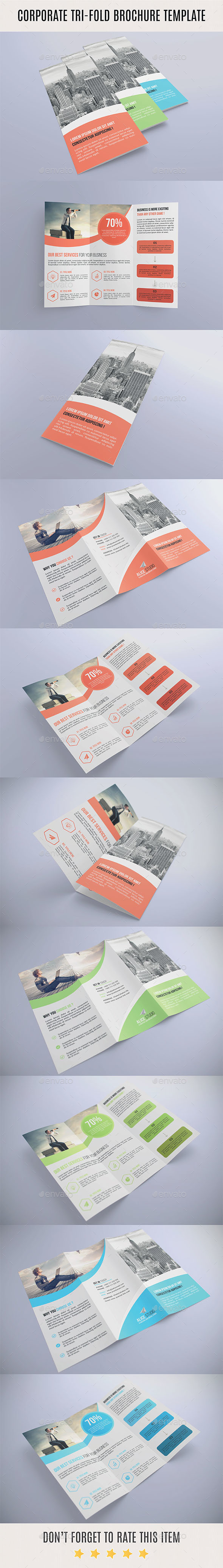 Corporate Tri-Fold Brochure Template - Corporate Brochures