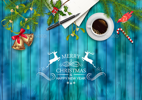 Christmas Vector Top View Background - Christmas Seasons/Holidays