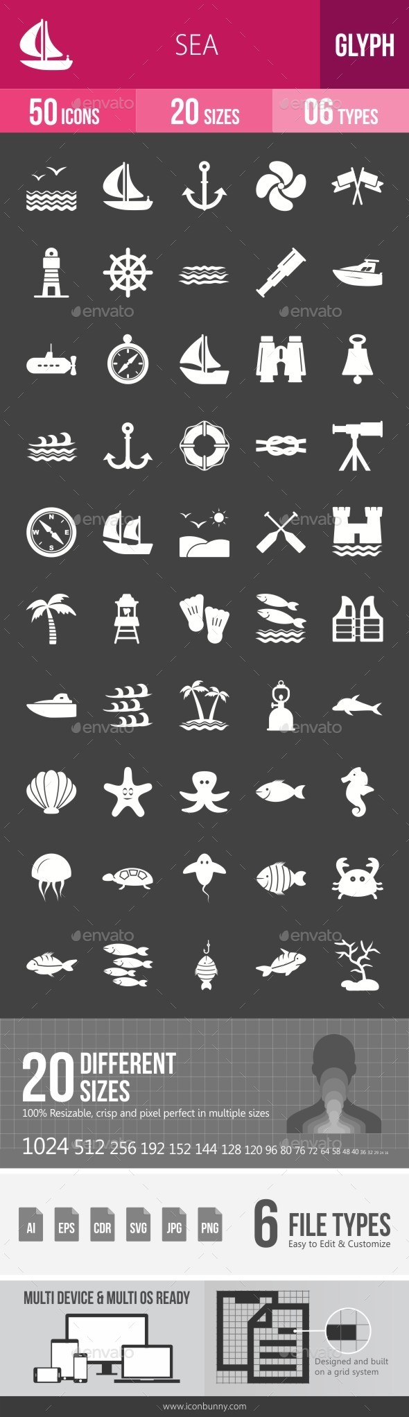 Sea Glyph Inverted Icons - Icons