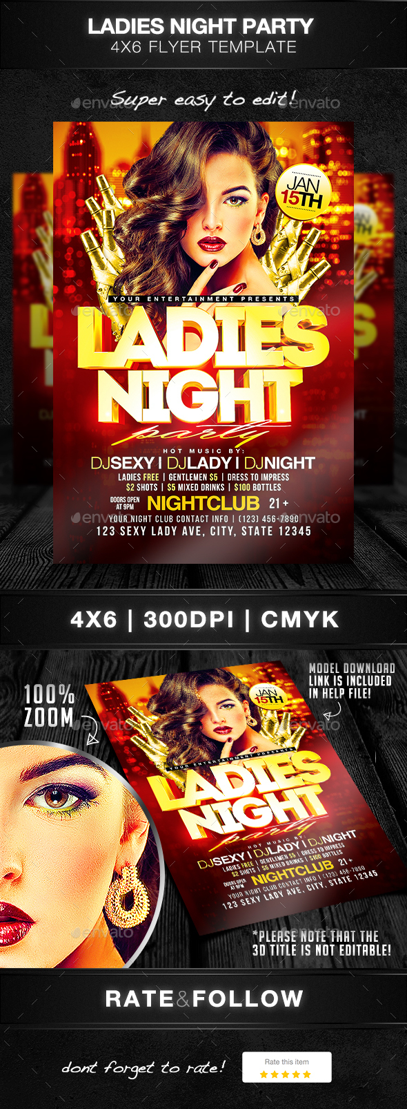 Ladies Night Party Flyer Template - Clubs & Parties Events