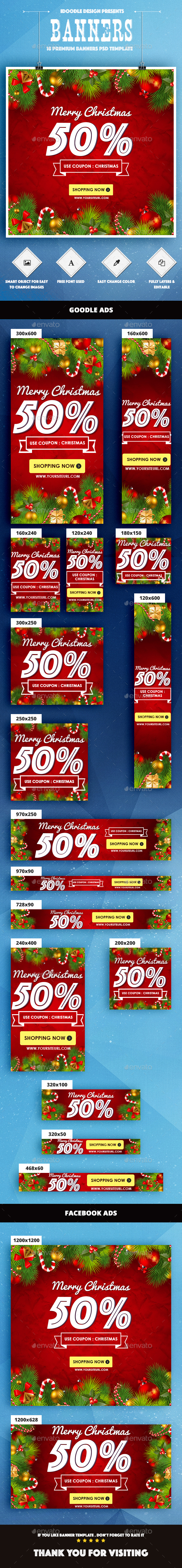 Christmas Banners Ad - Banners & Ads Web Elements