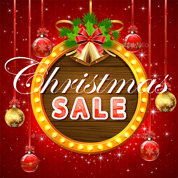 Christmas Sale on Round Banner - Christmas Seasons/Holidays